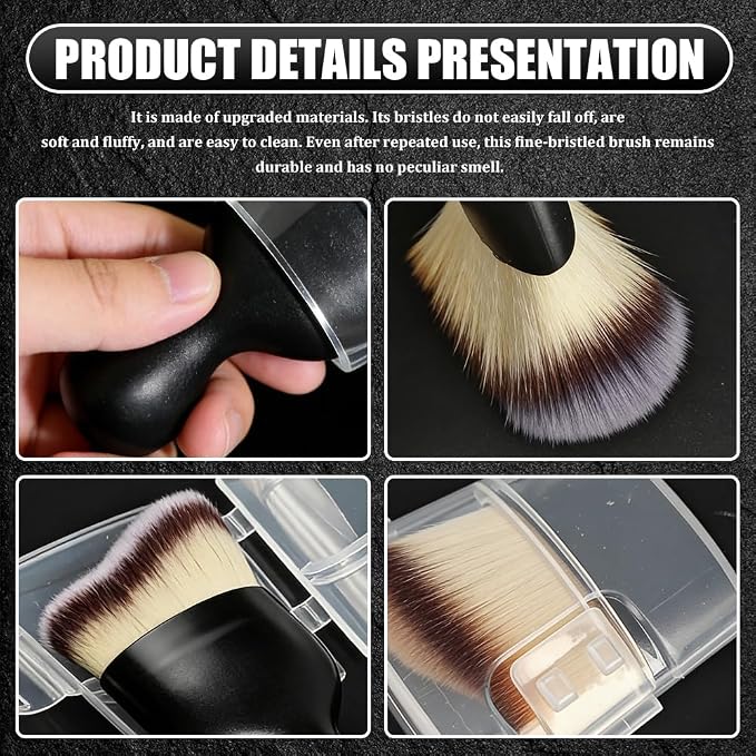 Car Detailing Brushes, Car Cleaning Brush, Auto Interior Soft Bristles Curved Cleaning Brush, Auto Detailing Dusting Tool Universal for Dashboard Air Conditioner Vent Computer (Three Color)