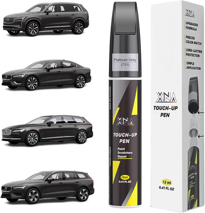 XNA Platinum Grey(731) for Volvo Touch Up Paint, Car Scratch Remover for Nicks and Chips Repair, 2-In-1 Quick & Easy Fix Car Scratch Repair Kit with Exact Color-Matched