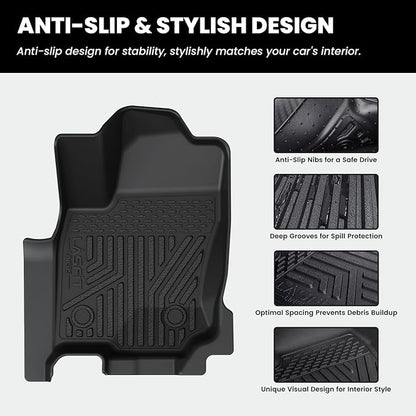 LASFIT Floor Mats for Toyota 4Runner 2025 2026 (Only Fit Hybrid), All Weather TPE Custom Fit Floor Liner for 4 Runner TRD/Limited/Platium 6th gen Front&Rear Car Mats, Black
