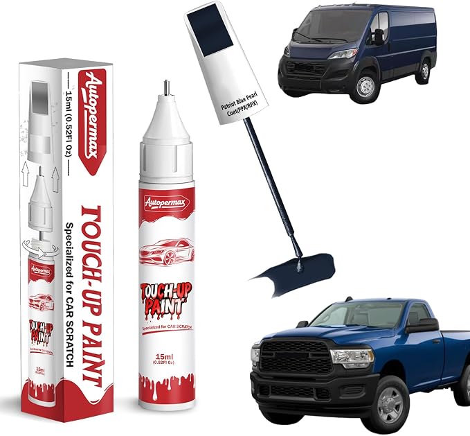 Patriot Blue Pearl-Coat(PPX/RPX) Car Touch Up Paint for Ram, Color Accurate Two-In-One Car Paint Scratch Repair Pen, Professional Scratch Remover for Vehicles Chips and Nicks Scuff