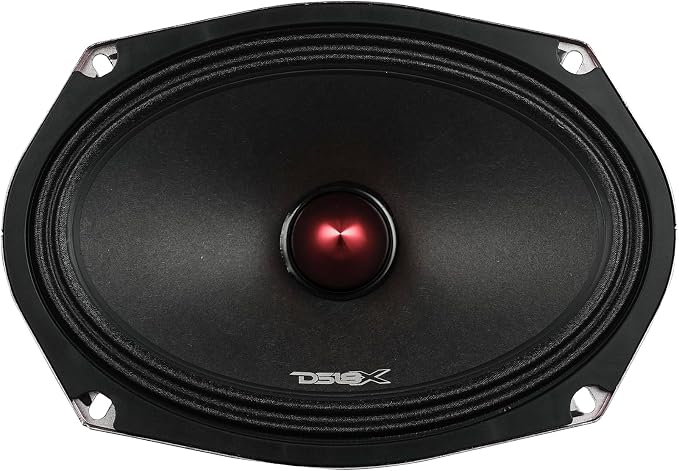 DS18 PRO-X698 BM Loudspeaker - 6x9", Midrange, Red Aluminum Bullet, 400W Max, 200W RMS, 8 Ohms - Premium Quality Audio Door Speakers for Car,Truck and Motorcycle Stereo Sound System (1 Speaker)