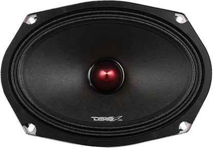 DS18 PRO-X698 BM Loudspeaker - 6x9", Midrange, Red Aluminum Bullet, 400W Max, 200W RMS, 8 Ohms - Premium Quality Audio Door Speakers for Car,Truck and Motorcycle Stereo Sound System (1 Speaker)