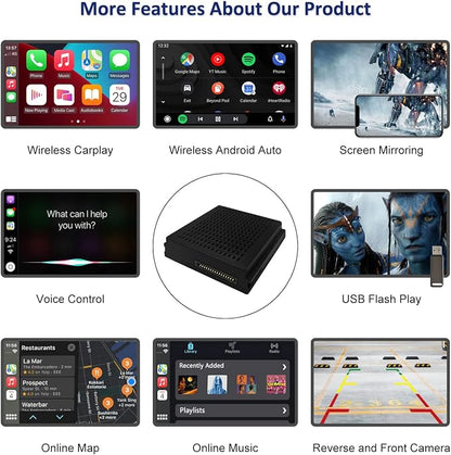Road Top Wireless CarPlay Android Auto Adapter for Mercedes-Benz NTG4.5 | For C/E/GLK/ML/CLA/GLA 2012-2015, NTG4.5 System, Plug & Play Retrofit Module, Bluetooth, Siri, Mirror Link