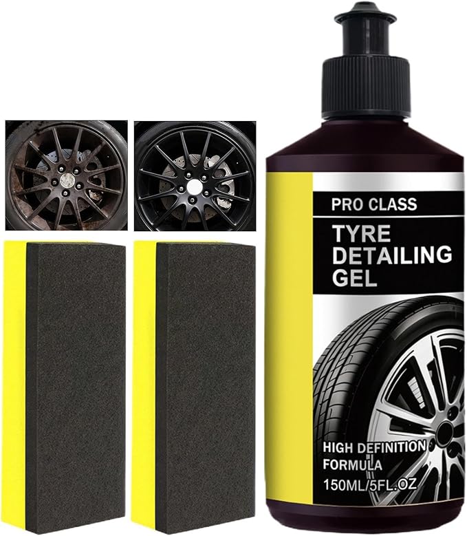 Tire Shine Gel – High Gloss Rubber Restorer, Professional Automotive Wheel Care Coating | Long Lasting Refresh Formula for Car Truck Motorcycle Detailing
