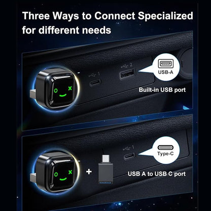 Wireless Adapter, Wired to Wireless Dongle for Android, Plug & Play, Auto Connect, WiFi Fast Stable Connection, with USB, USB C Port