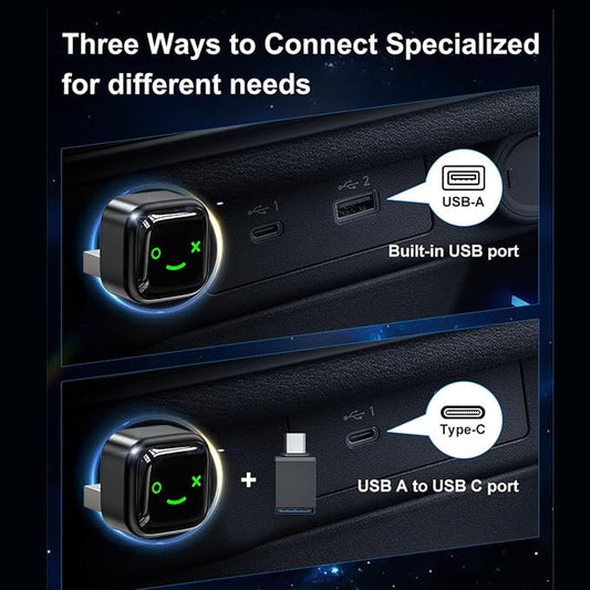 Wireless Adapter, Wired to Wireless Dongle for Android, Plug & Play, Auto Connect, WiFi Fast Stable Connection, with USB, USB C Port