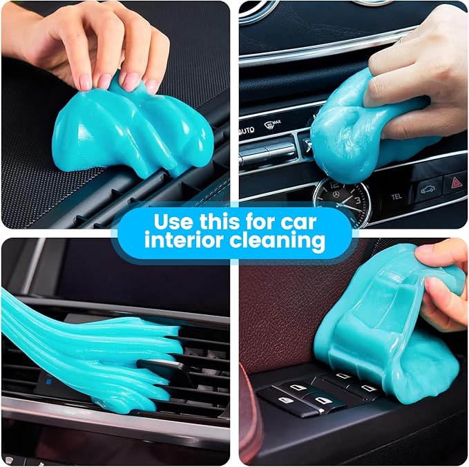 Car Cleaning Gel Car Cleaning Putty Car Putty Auto Detailing Tools Car Slime Cleaner Dust Cleaning Gel for Car Interior Cleaner Car Cleaning Supplies Cleaning Kit Car Accessories Blue