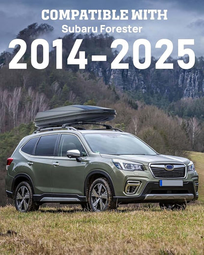 300lbs Lockable Roof Rack Cross Bars Compatible with 2014-2026 Subaru Forester (Not for Wilderness), Aluminum Roof Rails Crossbar for Rooftop Cargo Bars Luggage Kayak Bike Racks