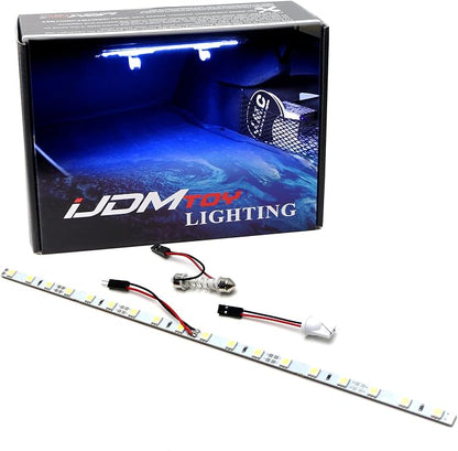 iJDMTOY 18-SMD-5050 LED Strip Light Compatible with Car Trunk Cargo Area or Interior Illumination, Ultra Blue