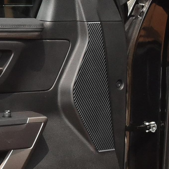 NVCNX Real Premium Carbon Fiber for Toyota Tundra 2022-2026 / Sequoia 2023-2026 2024 2025 Truck Pickup SUV Car Door Panel Cover Interior Trim Accessories Thick Overlay Sticker Decal 2PCs