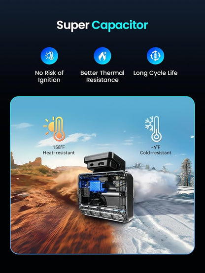 DDPAI Dash Cam Front and Rear 4K+1080P, Dash Camera for Cars with GPS, 5GHz WiFi 6, AI Night Vision 2.0, 48H Parking Mode, 64GB Card Included, ADAS, Loop Recording, Car Dash Cam, Z50 Pro