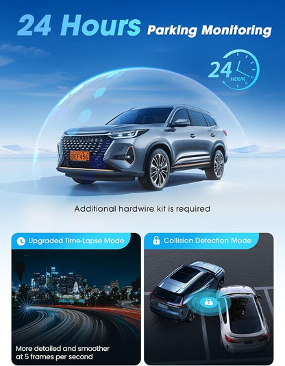 DDPAI 4K Dash Cam Front and Rear, Dual STARVIS 2 IMX678 IMX662 Dashcam,4K+1080P HDR Car Camera With Bulit-in 32G eMMC, 3K/60FPS,4G LTE Support,5G WiFi GPS, 3" IPS,Night Vision,24H Parking Mode,Z60 Pro
