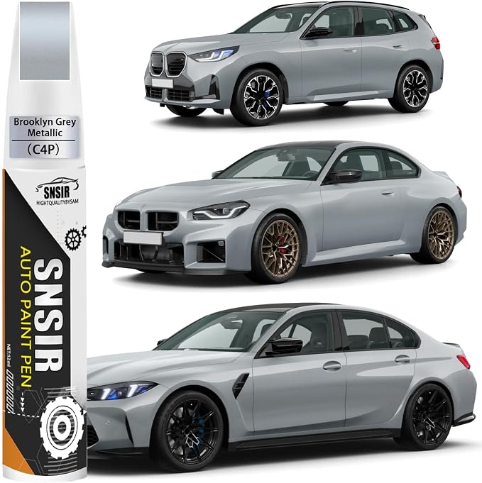 Car Touch up Paint(C4P Brooklyn Gray Metallic) Compatible with BMW | Automotive Paint Pen for BMW X1/X2/X3/X4/X5/X6/X7/Z4/iX/i4/i5/i7, Car Paint Pen Scratch Repair Two-In-One Touch Up Paint