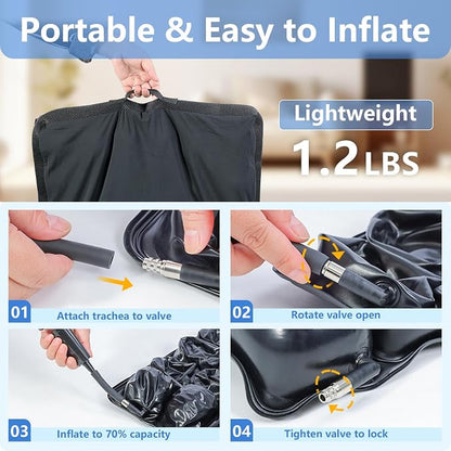 Inflatable Pressure Relief Air Cell Cushion for Wheelchair & Mobility Scooter, Breathable Cooling Seat Cushion for Pain & Sores Relief, Long Sitting, Airplane & Office Use (16" x 16")