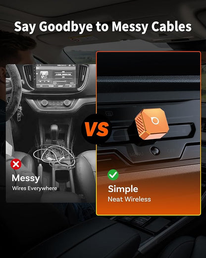 OTTOCAST Mini Pot (2026 Version) Wireless 2-in-1 CarPlay & Android Auto Adapter,Plug&Play Dongle for iPhone & Android,Bluetooth Auto Connect,Converts Factory Wired to Wireless CarPlay Adapter(USB-C)