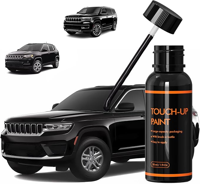 PXJ/KXJ Diamond Black Crystal Touch Up Paint Compatible With Jeep, DIY Car Paint Scratch Repair Kit, Automotive Paints, Quick & Easy Fix Scratch Repair for Grand Cherokee/Cherokee/Compass