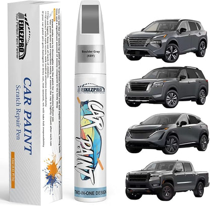KBY Boulder Gray Touch Up Paint for Nissan, Exact Color Match Car Paint Scratch Repair Remover Pen Kit Quick & Easy Fix Vehicle Chips and Automotive Nicks Scuff