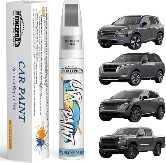 KBY Boulder Gray Touch Up Paint for Nissan, Exact Color Match Car Paint Scratch Repair Remover Pen Kit Quick & Easy Fix Vehicle Chips and Automotive Nicks Scuff
