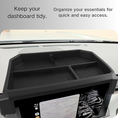 Dashboard Storage Box Compatible with 2024 2025 Toyota Tacoma and 2025 4Runner Accessories Center Console Screen Dash Organizer Tray (for 8-inch screen)