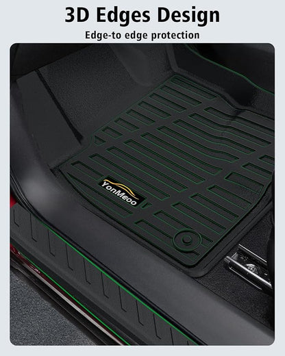 Floor Mats Custom for Ford Escape 2020-2025 2026 Trunk Mat with Backrest Mat (NOT for Hybrid) All Weather TPE Full Set Liners Cargo Protector & Door Sill Guards for Escape Accessories, Black