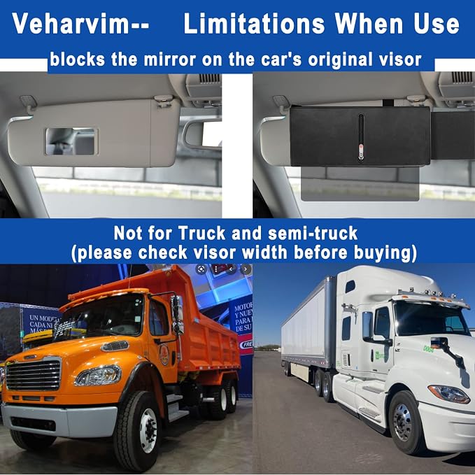 Veharvim Sun Visor Extender for Car with Zipper Slider, UV400 Car Sun Visor Extension with PC Lens and Side Sunshade,Anti-Glare for Safe Driving,UV-Filtering/Protection(Passenger Side)