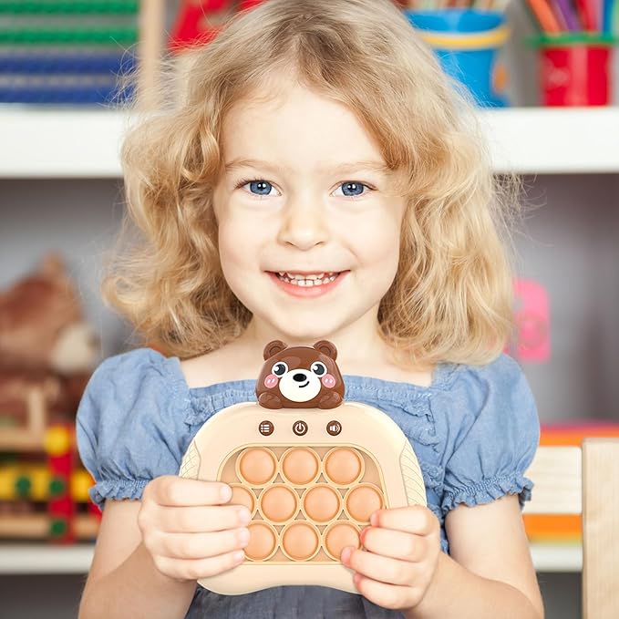Intoypad Pop The Target! Handheld Speed Push Game Machine: A Fun Multiplayer Game for Family. Sensory Fidget Toy Christmas Toys Gifts for 6 7 8 9 10 11 12 Years Old Kids Road Trip Car Games Kids Bear