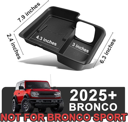 Muslogy Center Console Inserts Compatible with 2025 2026 Ford Bronco Accessories, Center Console Wireless Charger Protective Mat Liner Anti-Slip Phone Charge Area Charging Protection