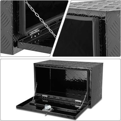 DNA MOTORING Truck Tool Box Lockable Storage Box, Truck Bed Tool Box Trailer Tongue Box Aluminum Truck Tool Box for Bed of Truck, with Lock & Keys, 30" W X 18" H X 17.3" D, Black,TBOX-T5-014-BK