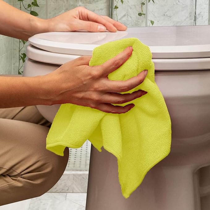Avalon Towels Microfiber Cleaning Cloths (Value Pack of 48) - Size 16 x 16 Inches, Highly Absorbent Cleaning Rags, Lint Free, Reusable and Washable, Microfiber Towels for Cars