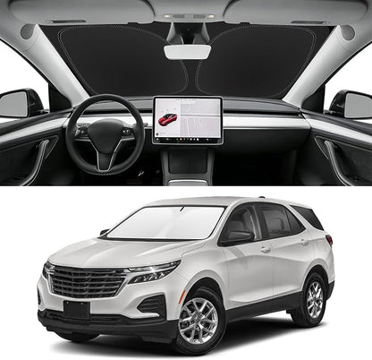 Custom Fit Windshield Sun Shade for Chevy Equinox 2018-2025 (Not for Equinox EV), Blocks UV & Heat, Front Window Sunshade Accessories, Easy Fold & Store Keep Your Car Cooler