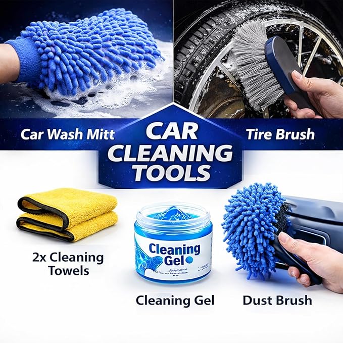 36Pcs Car Detailing Kit, Car Detailing Brush Set, Car Wash Cleaning Kit, Car Detailing Brushes, Professional Car Care Kit for Interior Exterior Wheels, Blue