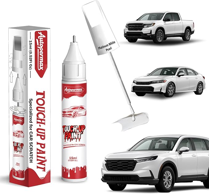 NH-883P Platinum White Pearl Car Touch Up Paint for Honda, Color Accurate Two-In-One Car Paint Scratch Repair Pen, Professional Scratch Remover for Vehicles Chips and Nicks Scuff