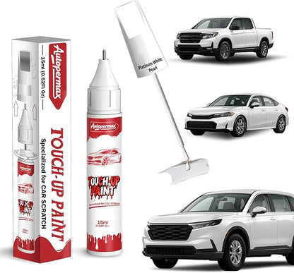 NH-883P Platinum White Pearl Car Touch Up Paint for Honda, Color Accurate Two-In-One Car Paint Scratch Repair Pen, Professional Scratch Remover for Vehicles Chips and Nicks Scuff