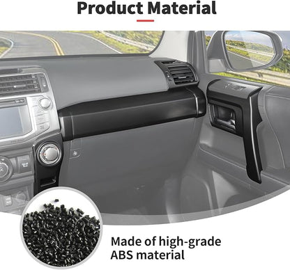 JWWY Interior Trim Kit Auto Interior Dress-Up Kit Decor Set Center Console Gear Shift Dashboard Panel Cover Trim for 2020-2023 Toyota 4runner Interior Accessories, ABS Matte Black 28pcs