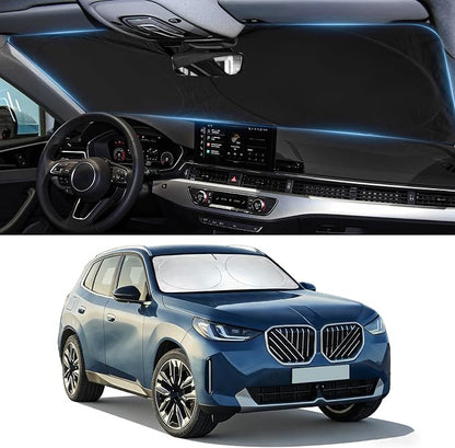 Sunshade for X3 Windshield Sun Shade Custom Fit for 2018-2025 2026 BMW X3 Accessories Foldable Front Window Shield Cover Sun Visor Protector Automotive Interior Protector Block UV Rays