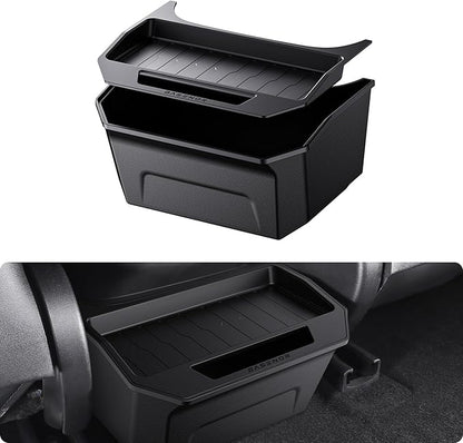BASENOR 2017-2023 Tesla Model 3 Trash Can, Rear Center Console Organizer Tray, Backseat Storage Box with Lid Cover for Model 3 Interior Accessories(Not Fit 2024-2026 Model 3)
