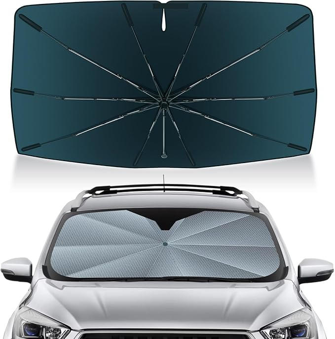 Autorder Windshield Sun Shade Umbrella for 2013-2019 Ford Escape Accessories,Upgraded Ice Crystal Material,Easy Setup Umbrella Sunshade for Car Windshield,100% Sun Blocking