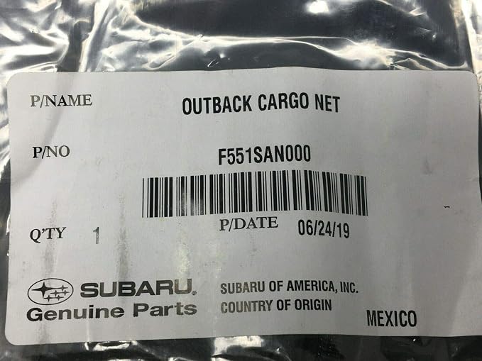 Subaru Rear Compartment Cargo Net Black Mesh for 2020-2025 Outback - F551SAN000 - Genuine OEM