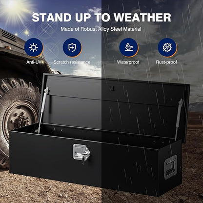 Yizosh 39 Inch Steel Heavy Duty Truck Bed Tool Box, Trailer Tongue Box with Lock and Keys