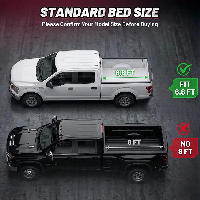 BDFHYK Hard Tri Fold Tonneau Cover for Chevy Silverado GMC Sierra 2500HD 3500HD 2020-2026 6'10" / 6.8 FT (82") Bed, Waterproof Truck Bed Cover with Anti-Theft Lock, for Camping and Work Trucks