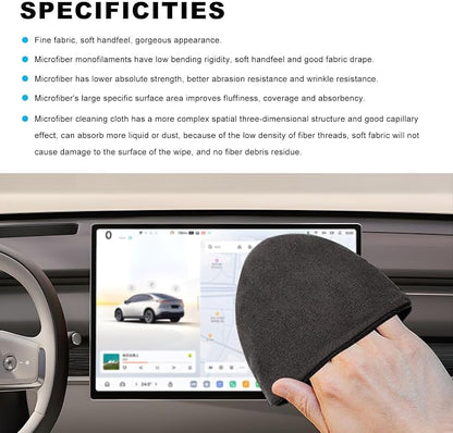 Ohleats 2 PCS Car Screen Cleaner, Microfiber Auto Screen Cleaning Pad, Foldable Touch Screen Cleaner Cloth for Vehicle Dashboard LCD Display, Car Cleaning Kits (Triangle+Round)