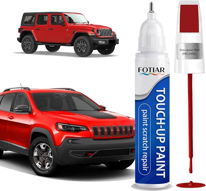 Firecracker Red PRC/MRC Touch up Paint for Jeep-Exact Match Scratch Repair Kit 2-In-1 Premium Car Paint Pen for Chips & Nicks
