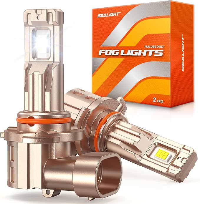 SEALIGHT 9006/HB4 LED Fog Light Bulb, 18000LM Ultra Bright 9006 LED bulb, IP68 Waterproof Injection Sealed,Long Lifespan 80000 Hours, 1:1 Fit for Cars,Trucks,and SUVs,Pack of 2