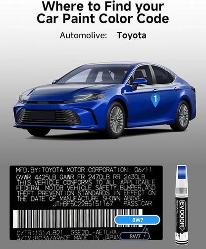 Touch Up Paint Compatible with Toyota Exact Match 2 in 1 Touch up Paint for Chips and Nicks Repair (Blue Crush Metallic(8W7))