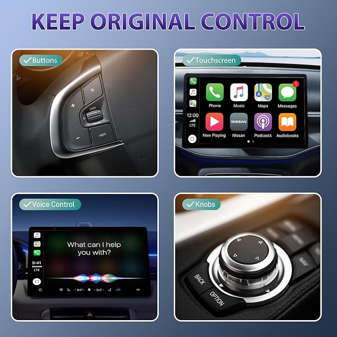 Wireless Carplay Adapter, 2025 Upgrade Converts Wired to Wireless Adapter for iPhone, Auto Connect Dongle for Apple Car Play, Bluetooth No Delay Control for Cars from 2016 and iOS 10+, Black