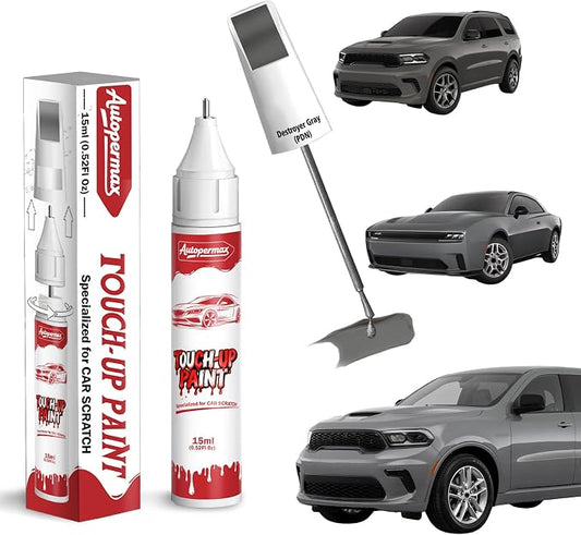 Destroyer Gray(PDN) Car Touch Up Paint for Dodge, Color Accurate Two-In-One Car Paint Scratch Repair Pen, Professional Scratch Remover for Vehicles Chips and Nicks Scuff