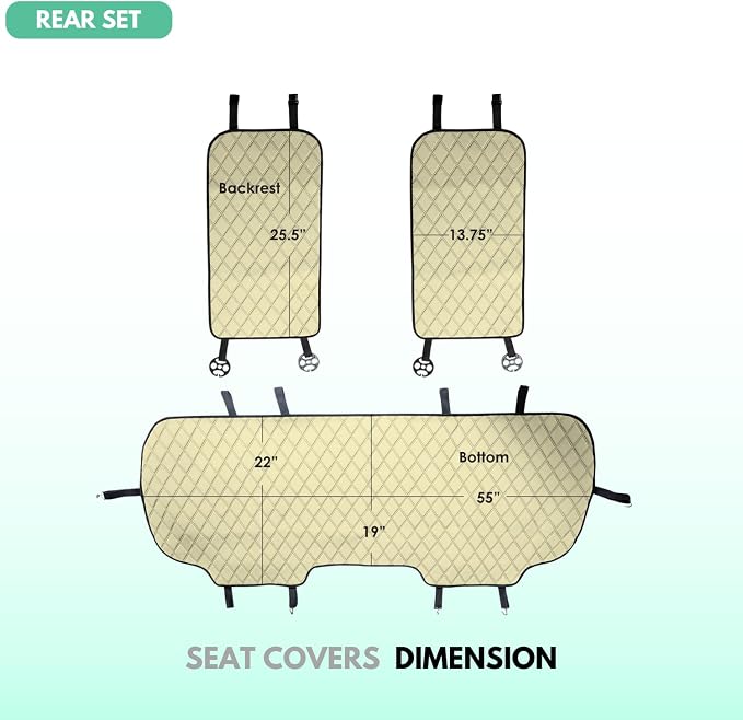 FH Group Car Seat Cushion Neosupreme Automotive Seat Cushions - Universal Fit, Rear Car Seat Cushion, Car Seat Cushions With Non-slip Silicone Backing for SUV, Sedan, Van Rear Set Blue