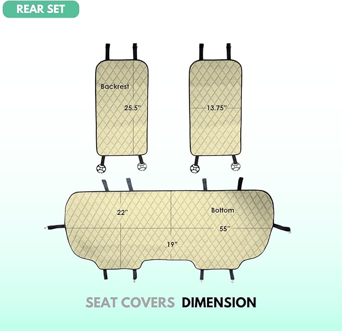 FH Group Car Seat Cover Cushion - Cars Trucks SUV, Neosupreme Car Seat Cushions, Waterproof Car Seat Cover Cushion, Universal Fit Car Seat Protector Rear Set Purple