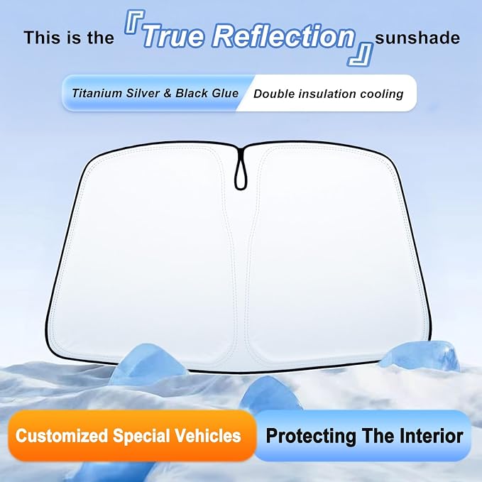 Windshield Sun Shade for 2018-2024 Toyota Camry Accessories Foldable Front Window Shade 310T Thickened Protect from Sun Rays & Heat Damage Fully Covered to Keep Car Cool