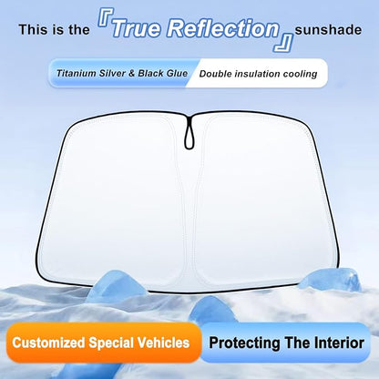 Windshield Sun Shade for 2018-2024 Toyota Camry Accessories Foldable Front Window Shade 310T Thickened Protect from Sun Rays & Heat Damage Fully Covered to Keep Car Cool